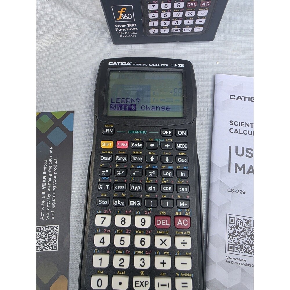 Catiga CS229 Scientific Calculator Graphic Functions w 5 Modes 360+ Functions